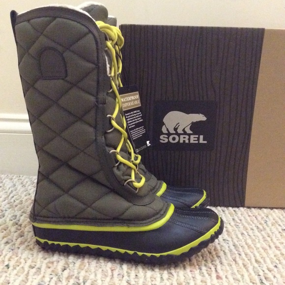 π SOREL tall waterproof green rain snow duck boot - Picture 2 of 8